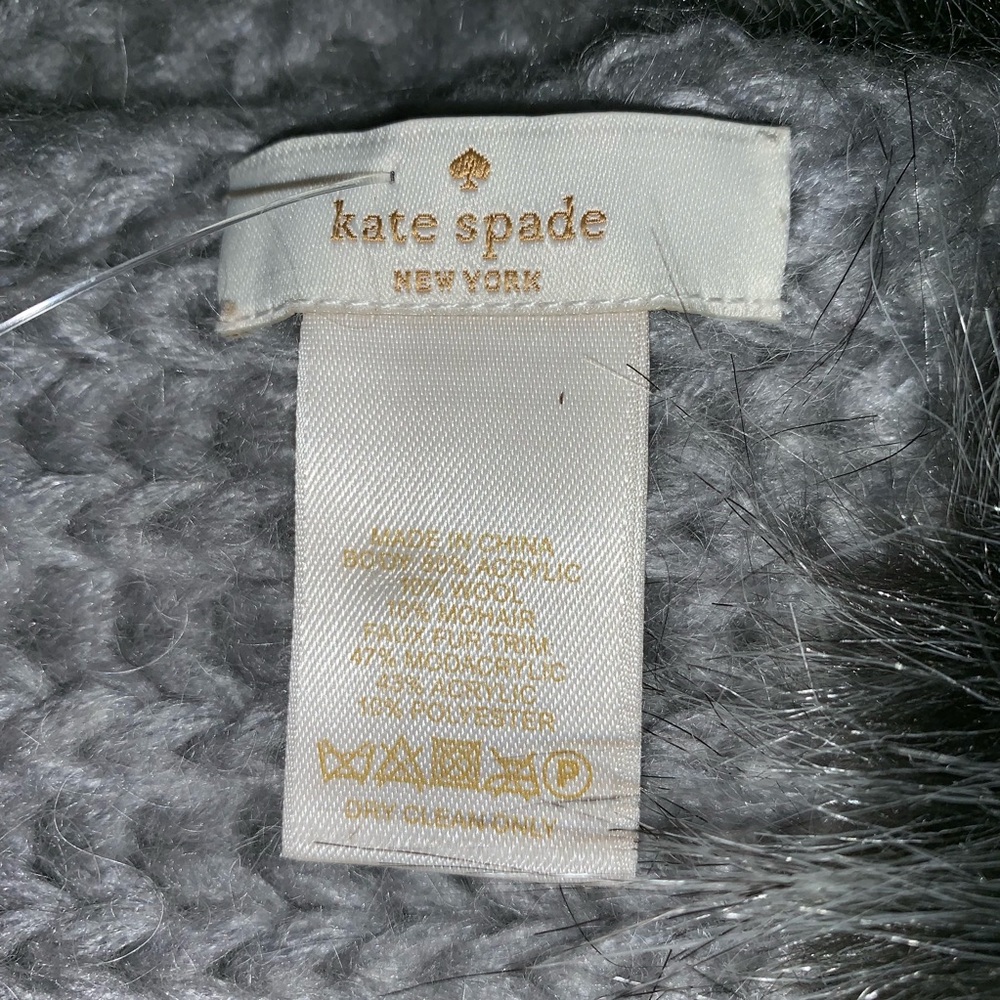 NWT auth KATE SPADE wool/mohair blend WRAP / scarf - Picture 2 of 7